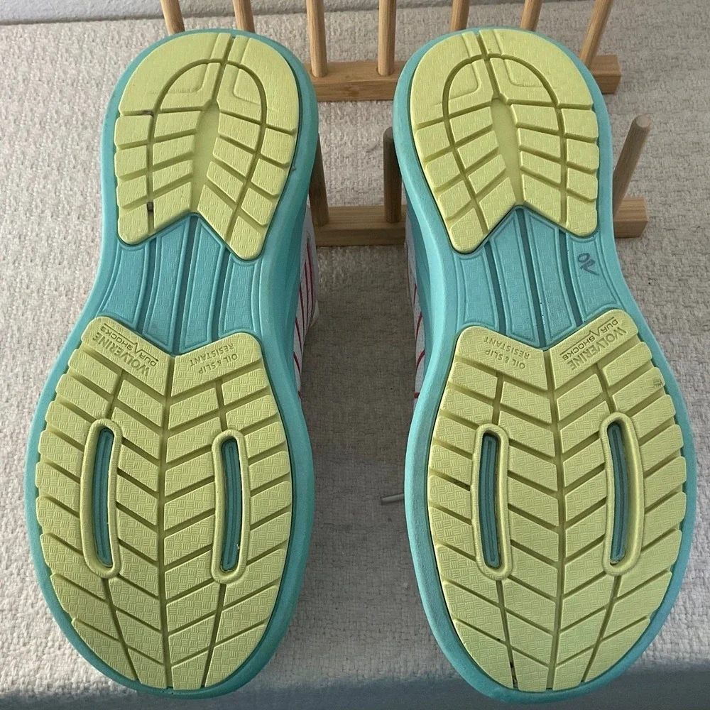 Wolverine Rev Duraspring‎ Women's 8.5 Carbon Safety Toe Work Shoes Pink Aqua